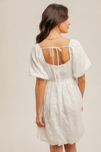 Load image into Gallery viewer, White Jacquard Bubble Dress
