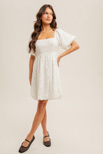 Load image into Gallery viewer, White Jacquard Bubble Dress

