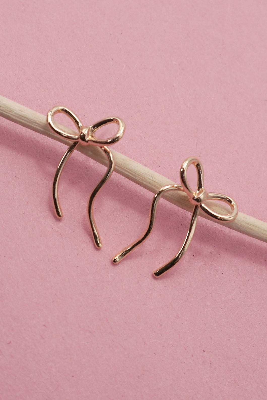 Thin Bow Stud Earrings