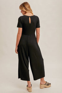 Black Square Neck Jumpsuit