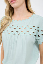 Load image into Gallery viewer, Mint Scalloped Edge Top
