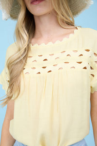 Yellow Scalloped Edge Top