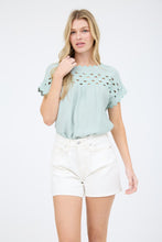 Load image into Gallery viewer, Mint Scalloped Edge Top
