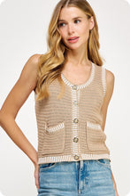 Load image into Gallery viewer, Taupe + Cream Vest
