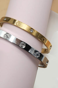 SIlver Clover Bangle Bracelet