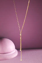 Load image into Gallery viewer, Gold Gem Y Necklace
