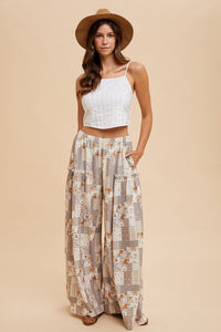 Ash Patchwork Wide Leg Pants