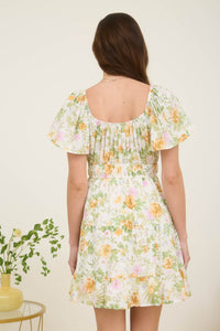 Ivory Floral Tiered Dress