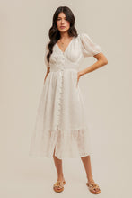 Load image into Gallery viewer, Cream Jacquard Midi Dress
