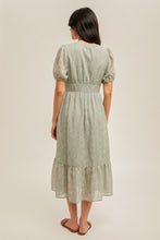 Load image into Gallery viewer, Sage Jacquard Midi Dress
