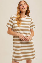 Load image into Gallery viewer, Hem + Thread Cotton Taupe Stripe Dress
