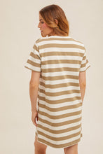Load image into Gallery viewer, Hem + Thread Cotton Taupe Stripe Dress
