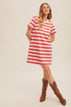 Load image into Gallery viewer, Hem + Thread Cotton Cherry Stripe Dress
