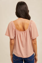 Load image into Gallery viewer, Hem + Thread Amber Ribbed Flutter Sleeve Top
