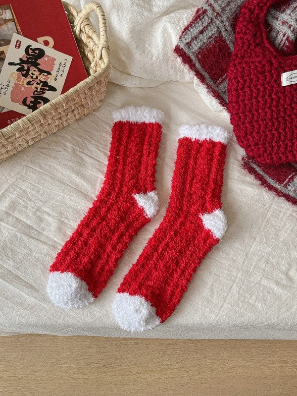Fuzzy Red Socks