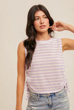 Load image into Gallery viewer, Hem + Thread Lilac Stripe Muscle Tank
