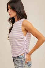 Load image into Gallery viewer, Hem + Thread Lilac Stripe Muscle Tank
