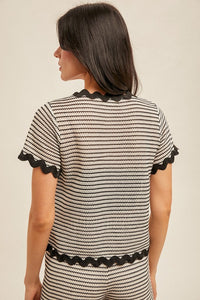 Black Ric Rac Tie Top