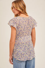 Load image into Gallery viewer, Lavender Floral Chiffon Top
