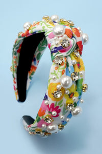 Pearl + Gem Floral Headband
