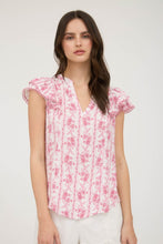Load image into Gallery viewer, Pink Floral Stripe Top
