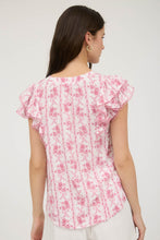 Load image into Gallery viewer, Pink Floral Stripe Top
