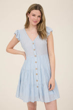 Load image into Gallery viewer, Blue Stripe Tiered Dress
