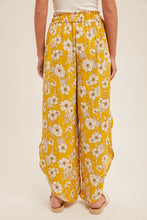 Load image into Gallery viewer, Hem + Thread Mustard Floral Tulip Hem Pants
