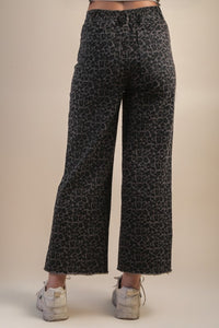 Straight Grey Leopard Pants