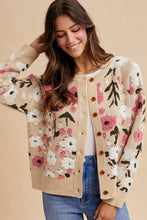 Load image into Gallery viewer, Latte Boucle Floral Cardi
