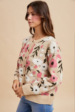 Load image into Gallery viewer, Latte Boucle Floral Cardi
