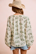 Load image into Gallery viewer, Bibi Olive Embroidered Tie Top
