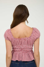 Load image into Gallery viewer, Red Gingham Bow Top
