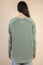 Load image into Gallery viewer, Sage Washed Round Hem Top
