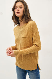 Goldenrod Pocket Slub Sweater