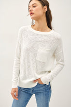 Load image into Gallery viewer, Ivory Pocket Slub Sweater
