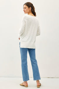 Ivory Pocket Slub Sweater