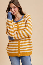 Load image into Gallery viewer, Marigold + Blue Stripe Cardi

