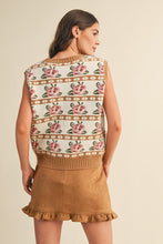 Load image into Gallery viewer, Rose + Taupe Fairisle Vest
