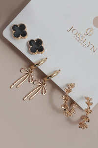 Clover + Bow Earring Set