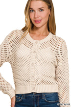 Load image into Gallery viewer, Beige Open Crochet Cardigan
