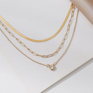 Gold Gem Layered Necklace
