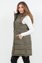 Load image into Gallery viewer, Long Olive Puffer Vest
