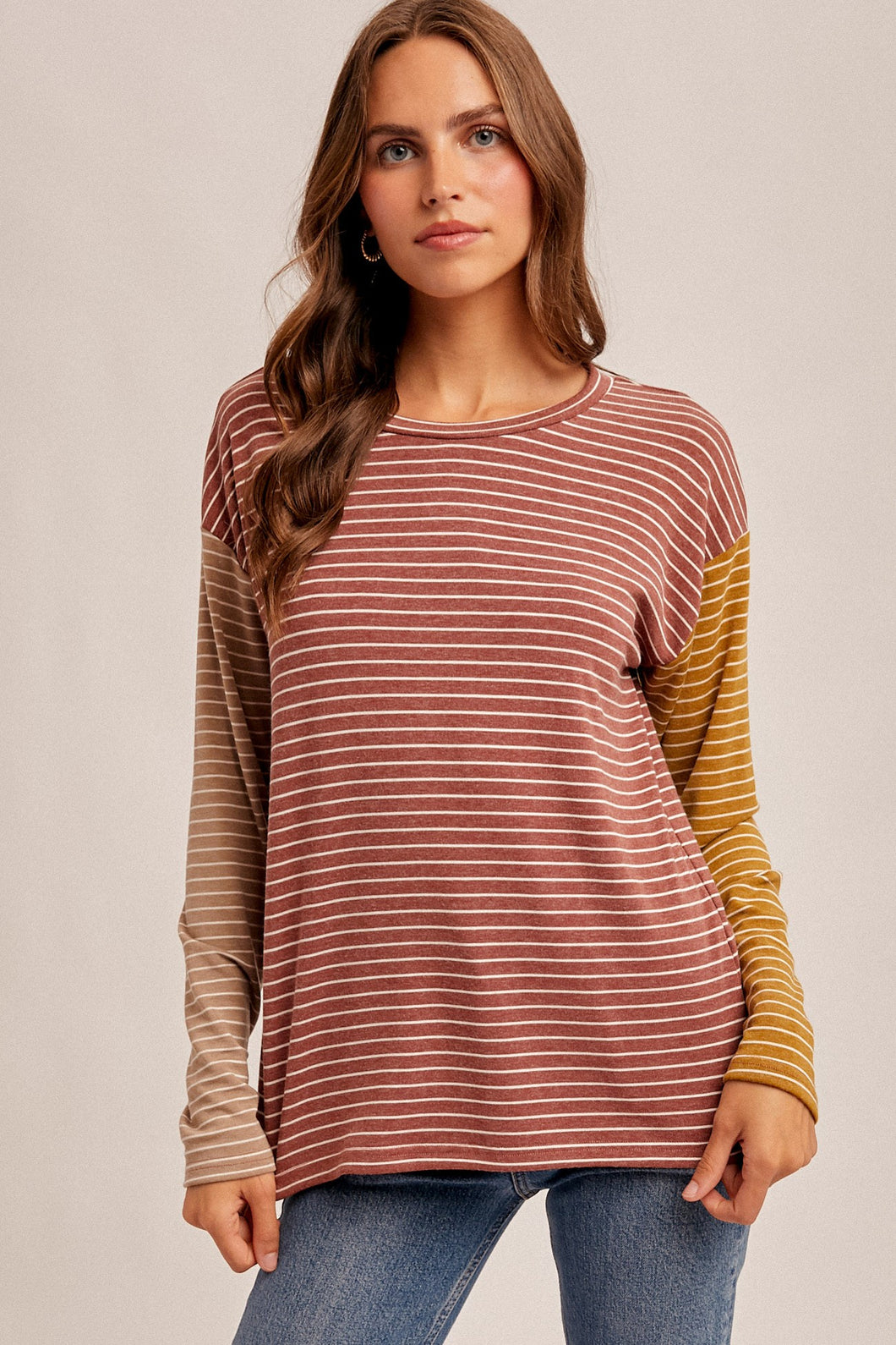 Rust + Mustard Stripe Top