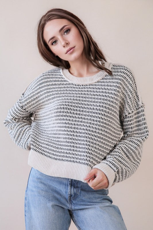 B+W Textured Sweater