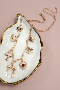 Bow + Cross Charm Necklace