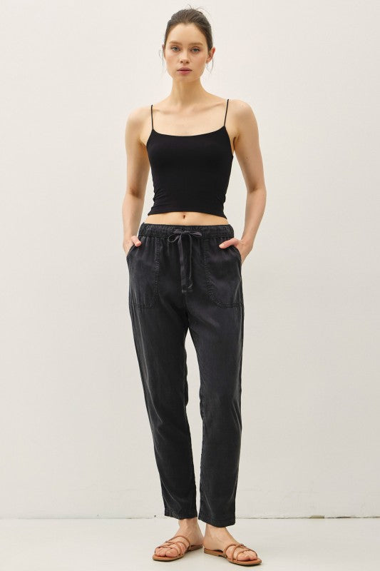 Vintage Black Tencel Pants
