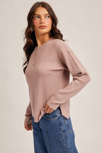 Load image into Gallery viewer, Mauve Waffle Henley
