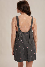 Load image into Gallery viewer, Corduroy Embroidered Floral Jumper Dress
