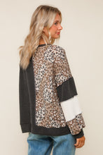 Load image into Gallery viewer, Charcoal Leopard Patchwork Top - Plus

